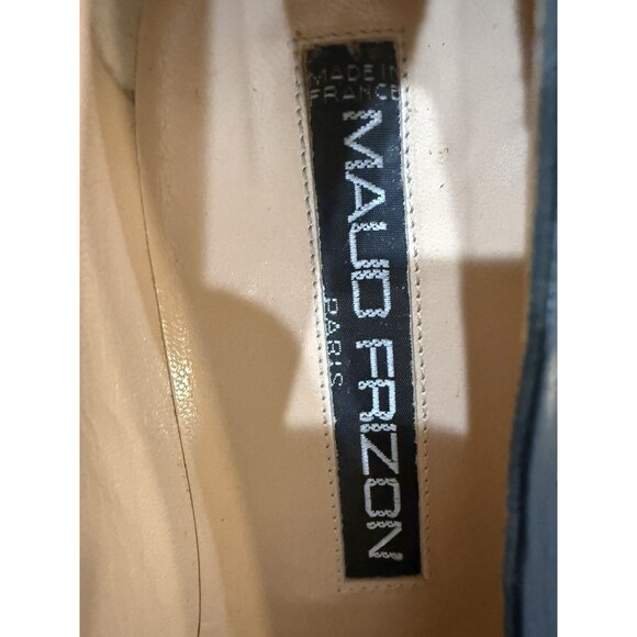 Black Leather Daisy Flats Women’s 9 Designer Maud Frizon Paris Flower Appliqué - Picture 11 of 11